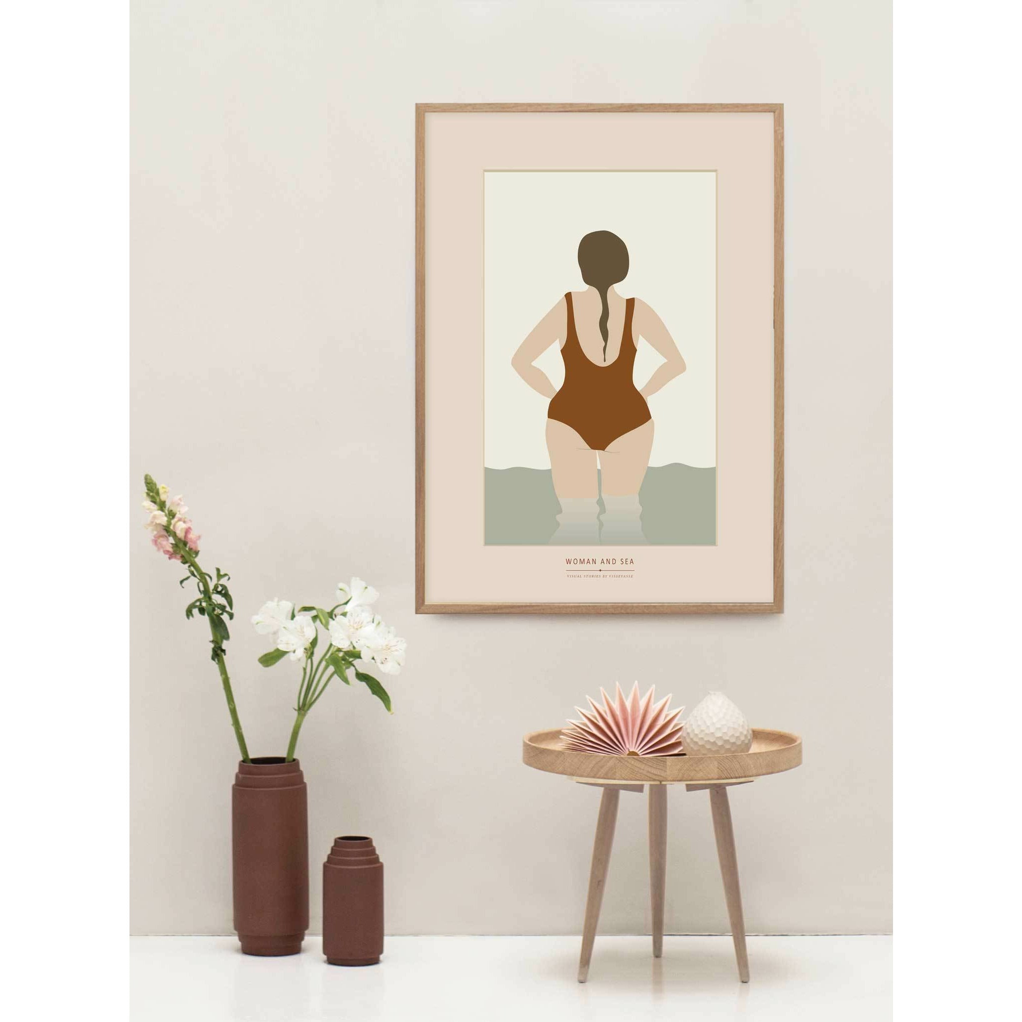 Vissevasse Femme et affiche de la mer, 50 x70 cm