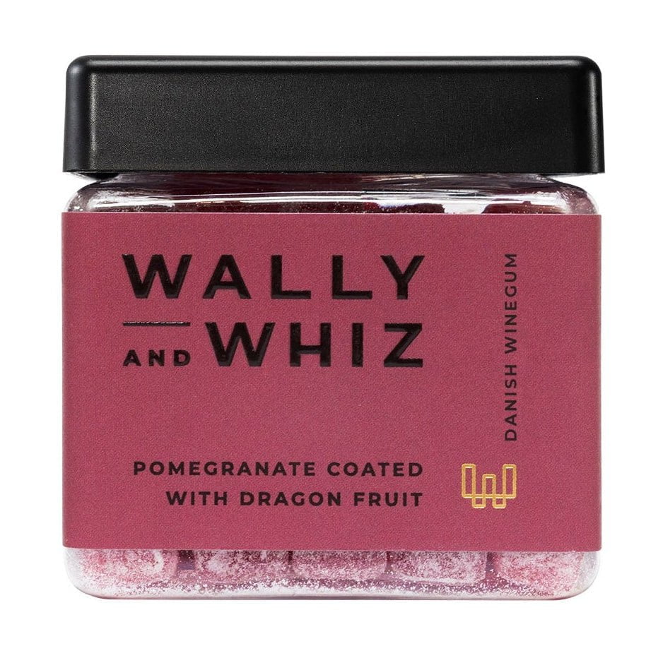 Wally og Whiz Wine Gum Cube, granatepli með drekaávöxtum, 140g