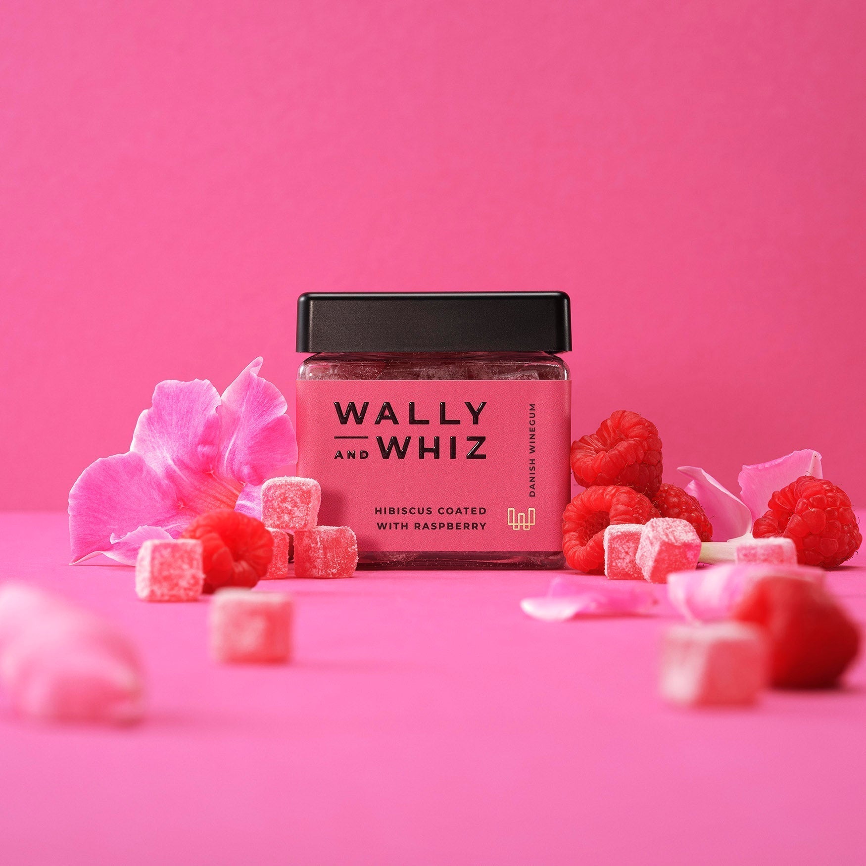 Wally And Whiz Vingummi kub, hibiskus med hallon, 140 g