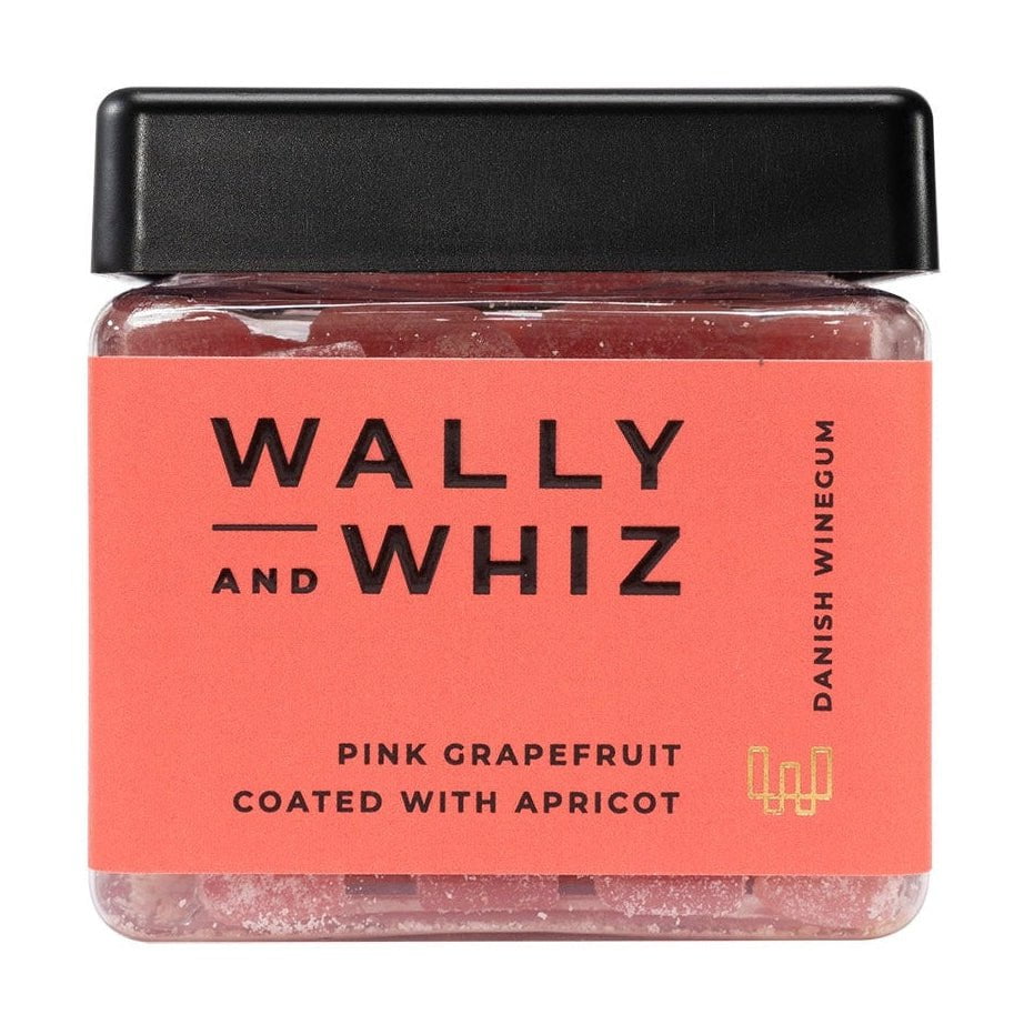 Wally And Whiz Vin gummi terning, lyserød grapefrugt med abrikoser, 140 g