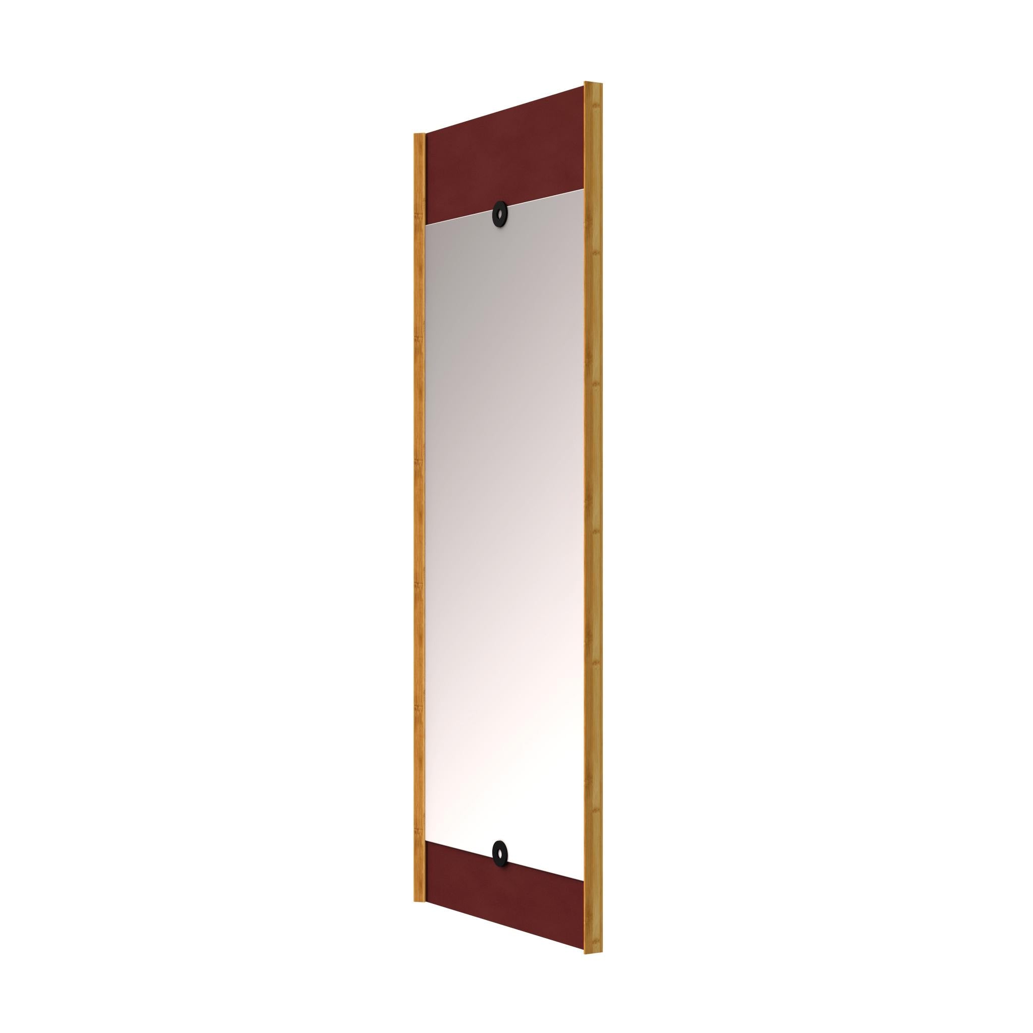Facciamo specchio a strato di legno rosso bordeaux, 125 cm
