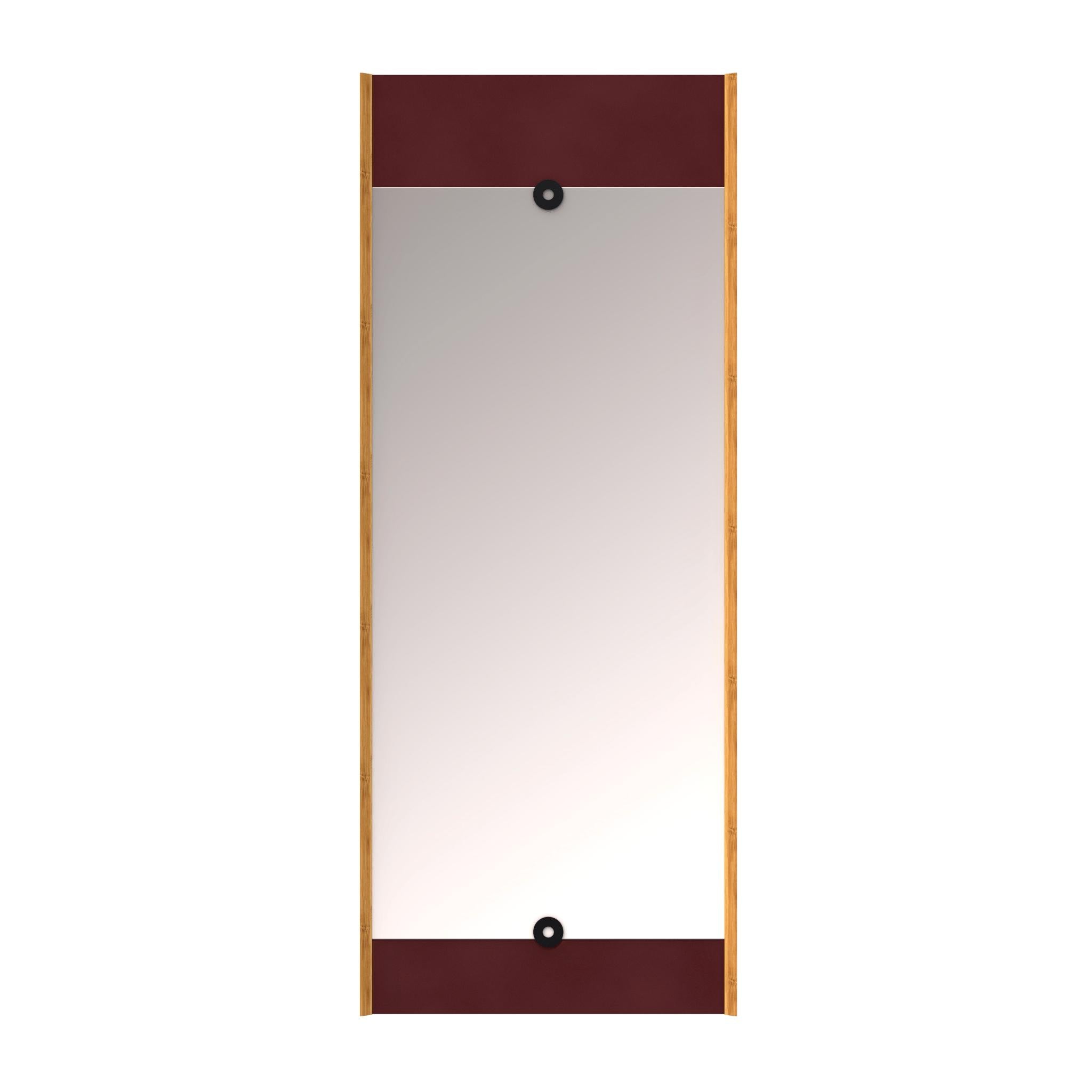 Facciamo specchio a strato di legno rosso bordeaux, 125 cm
