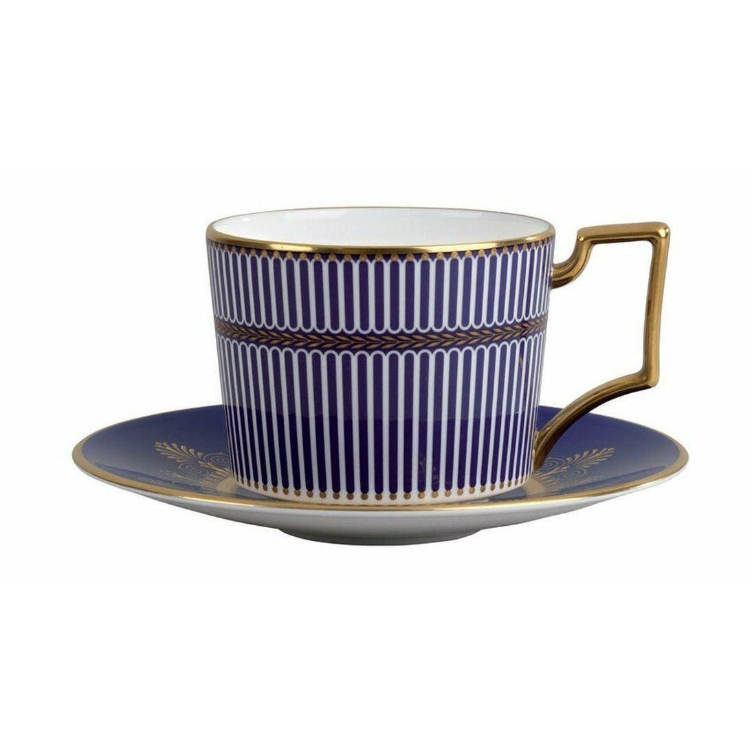 Wedgwood Tasse à thé bleu anthemion et soucoupe emblématique