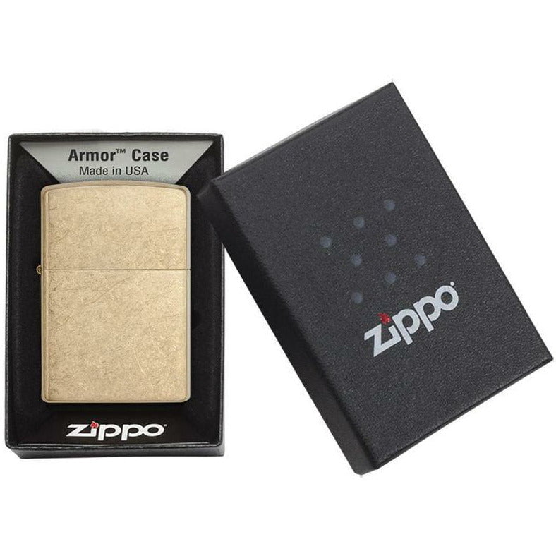 Zippo Armor Tumbled Brass Lighter