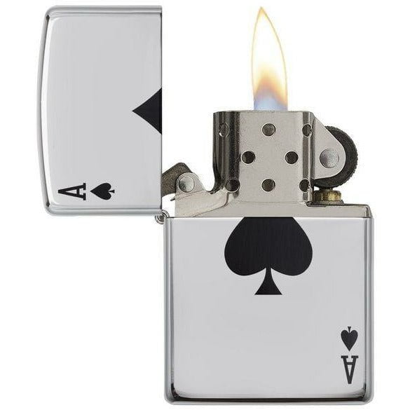 Zippo Classic Lucky Ace High Pools Chrome Later