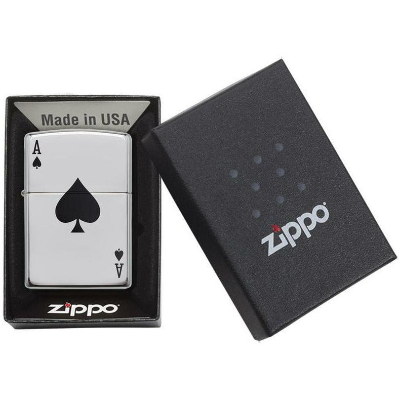 Zippo Classic Lucky Ace High Polish Chrome plus léger