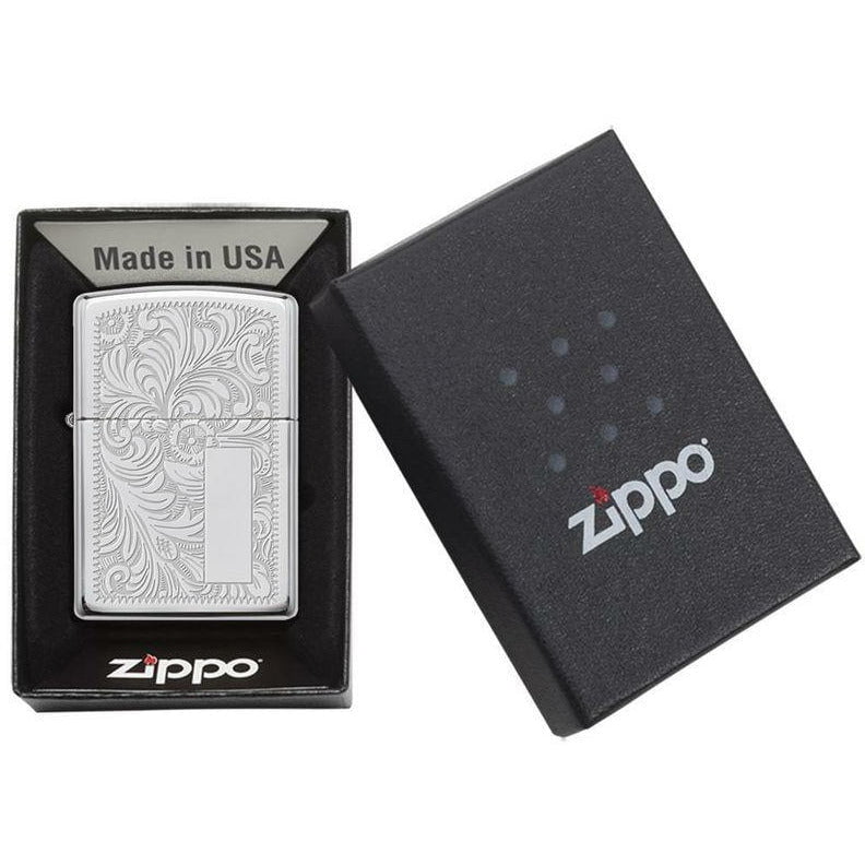 Zippo Venetian High Polish Chrome Lighter