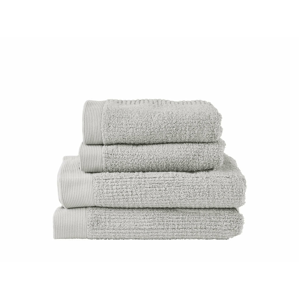 区域丹麦经典毛巾4件，柔软的灰色