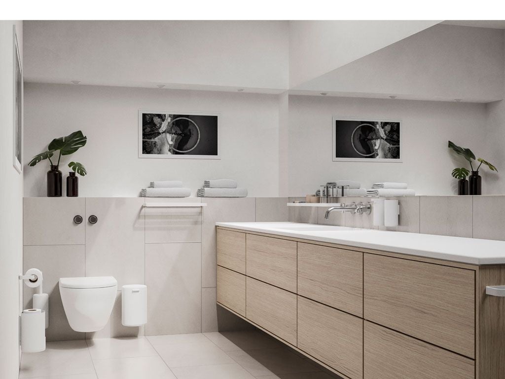 Zone Denmark Seau de toilette à jante pour mur 3,3 L, blanc