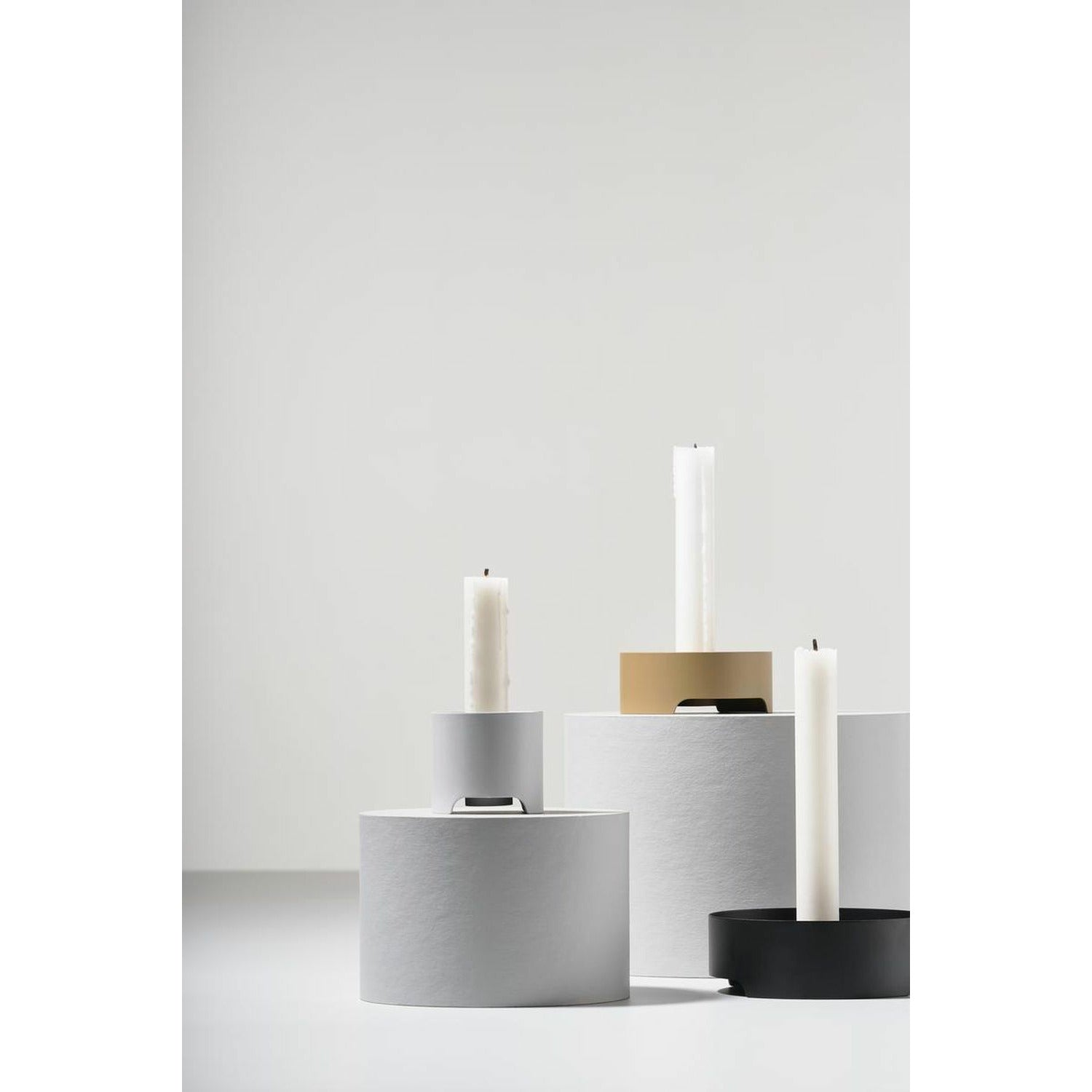 Zone Denmark Singles Candle Holder ø 6 Cm, Warm Grey