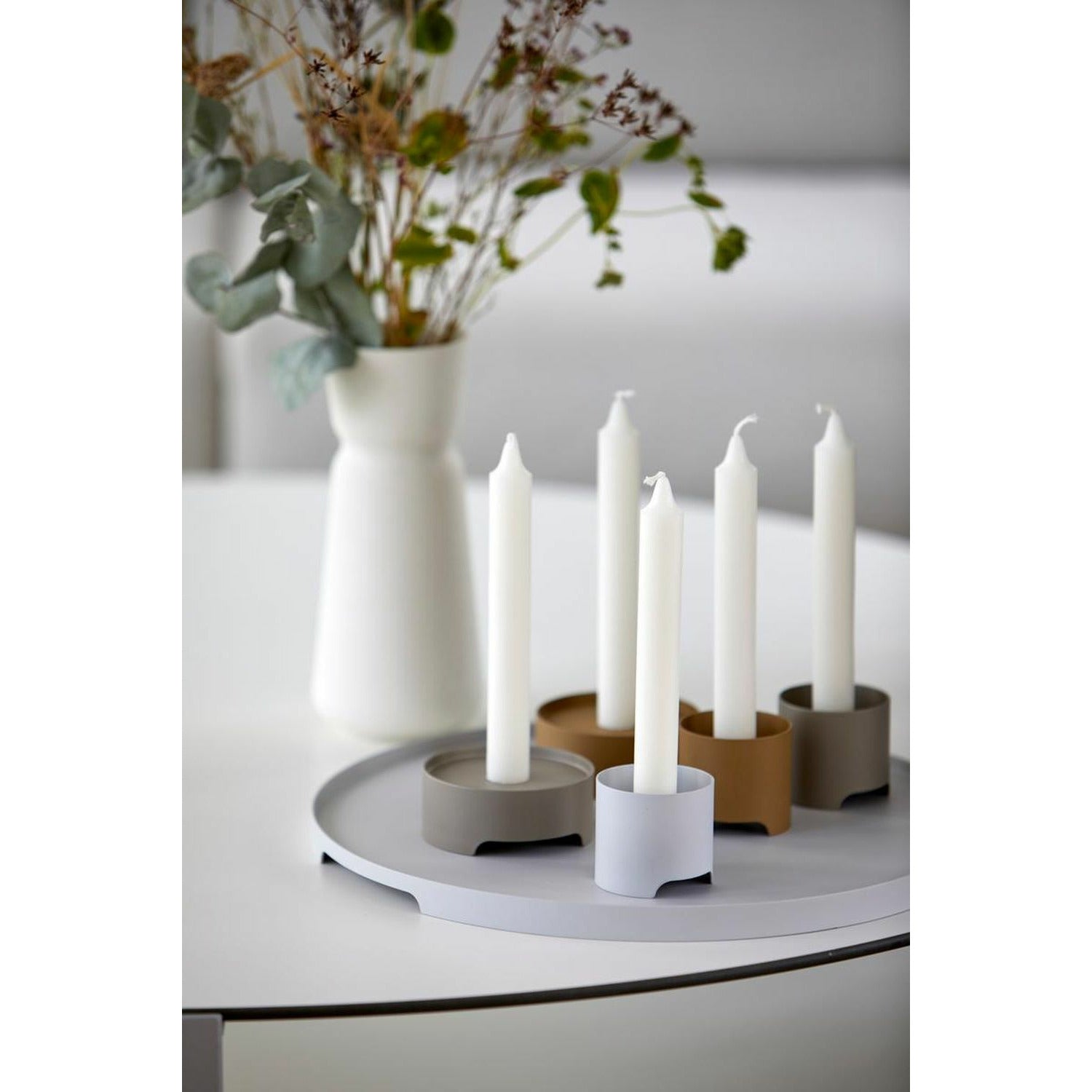 区域丹麦单打蜡烛支架Ø6厘米，温暖的灰色