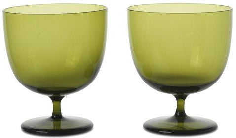 Ferm Living Host Water Glasses 20 Cl Set Of 2, Moss Green