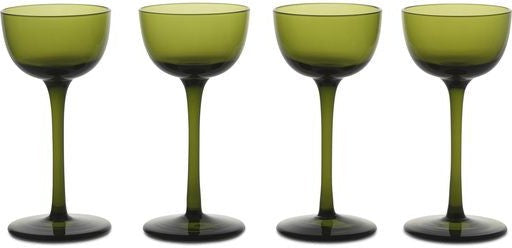 Ferm Living Host Liqueur Glasses 0.4 Cl Set Of 4, Moss Green