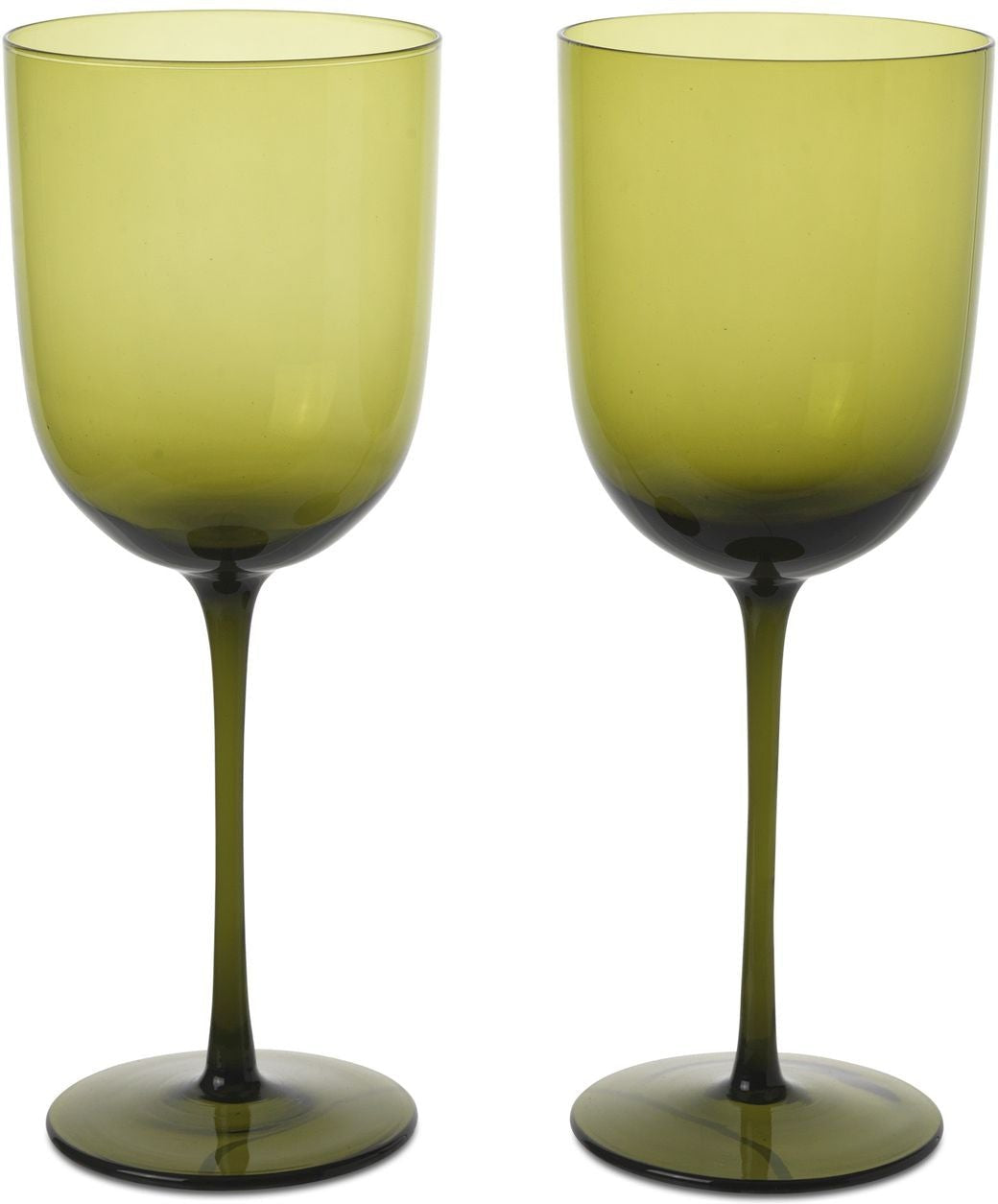 Ferm Living Host Red Wine Glasses 36 Cl Set Of 2, Moss Green