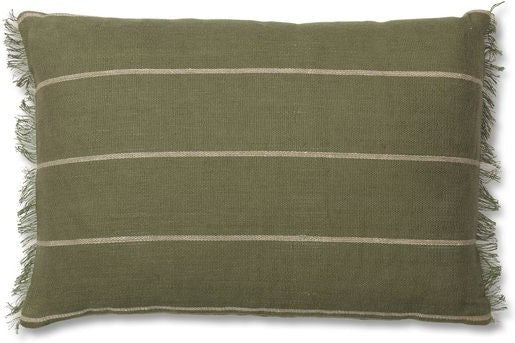 Ferm Living Coussin Calm, Rectangulaire, Olive/Off W