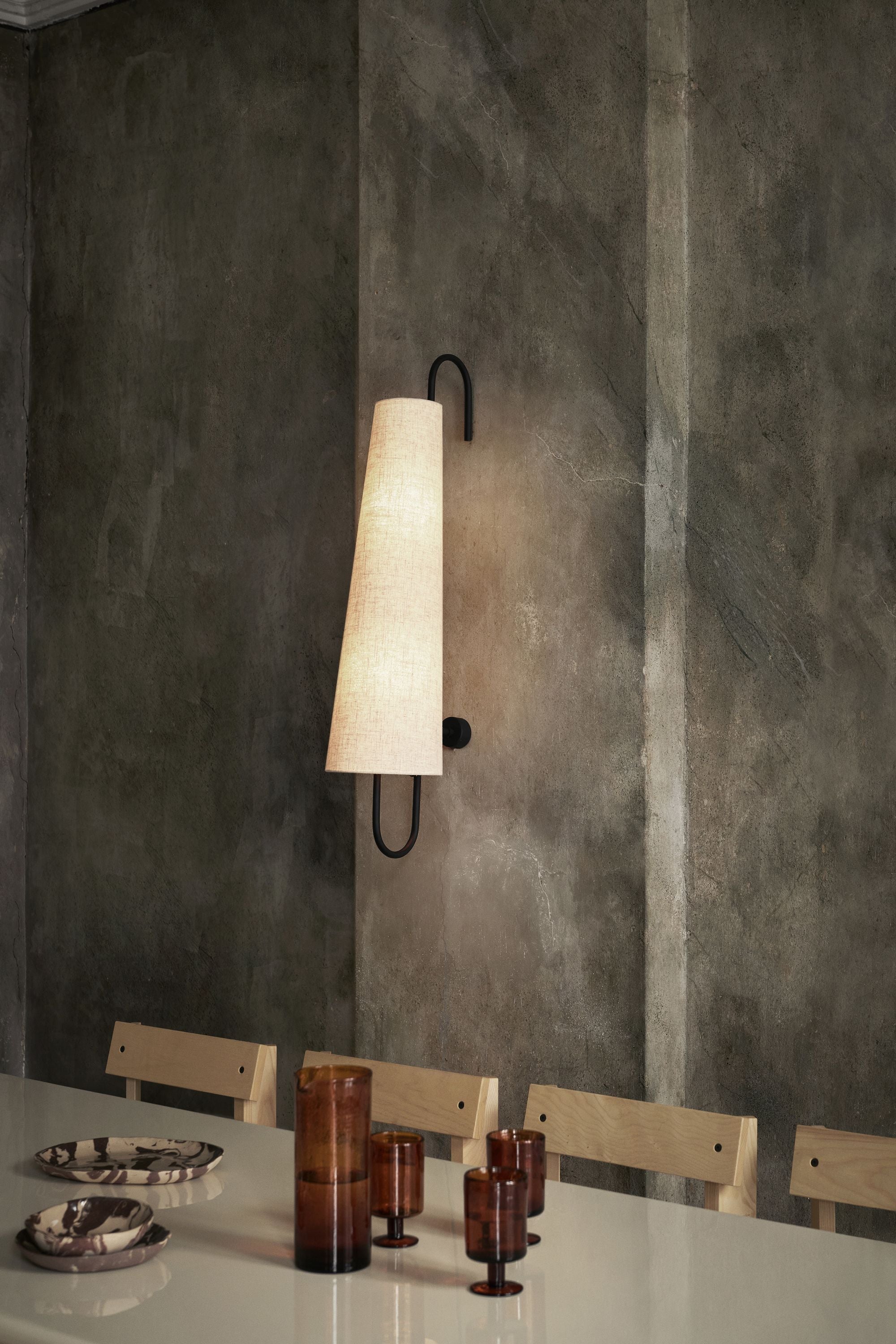 Ferm Living Ancora Wall Lamp 100, Black/Natural