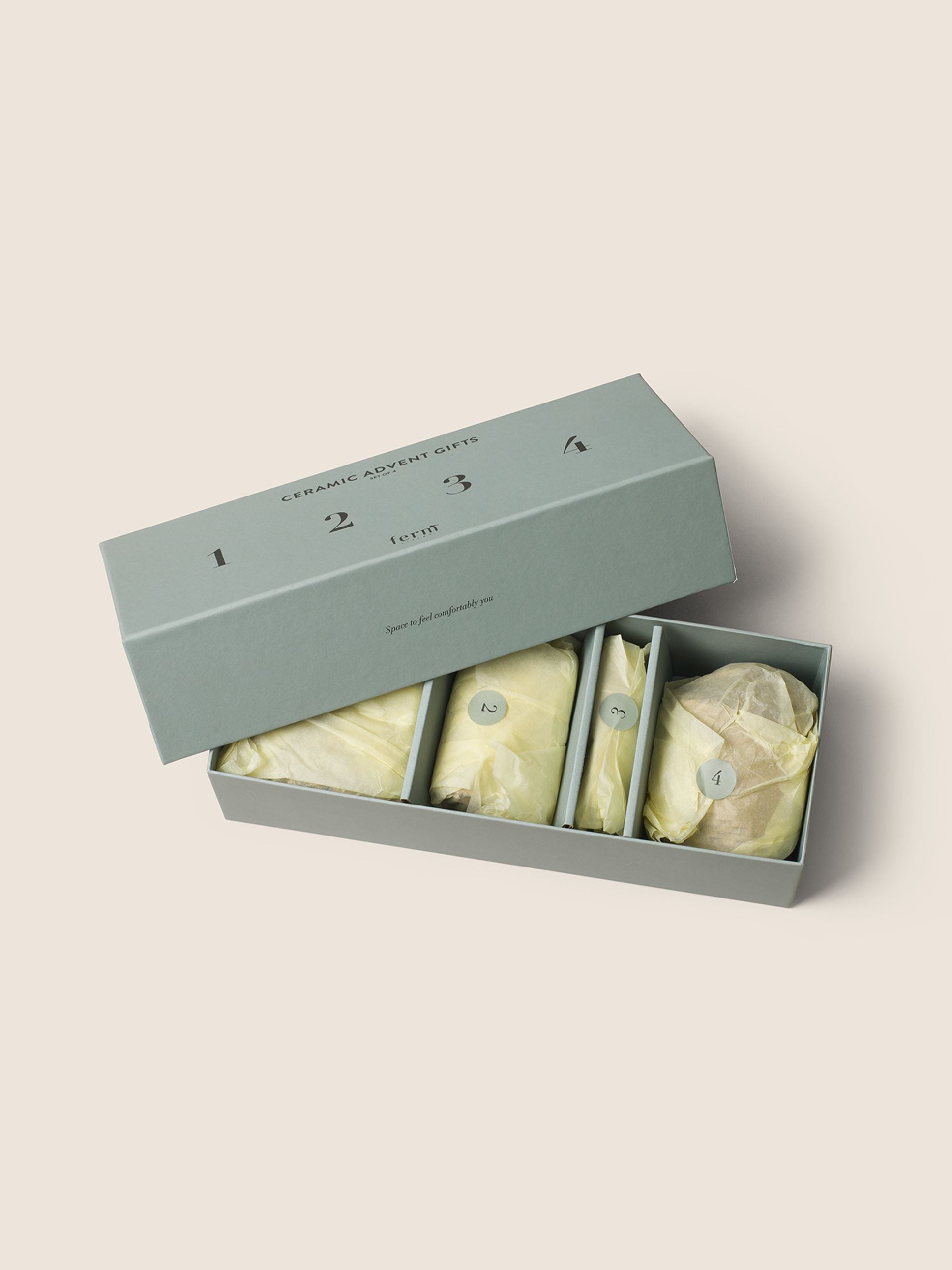 Ferm Living Ceramic Advent Gifts Set Of 4, Mixed