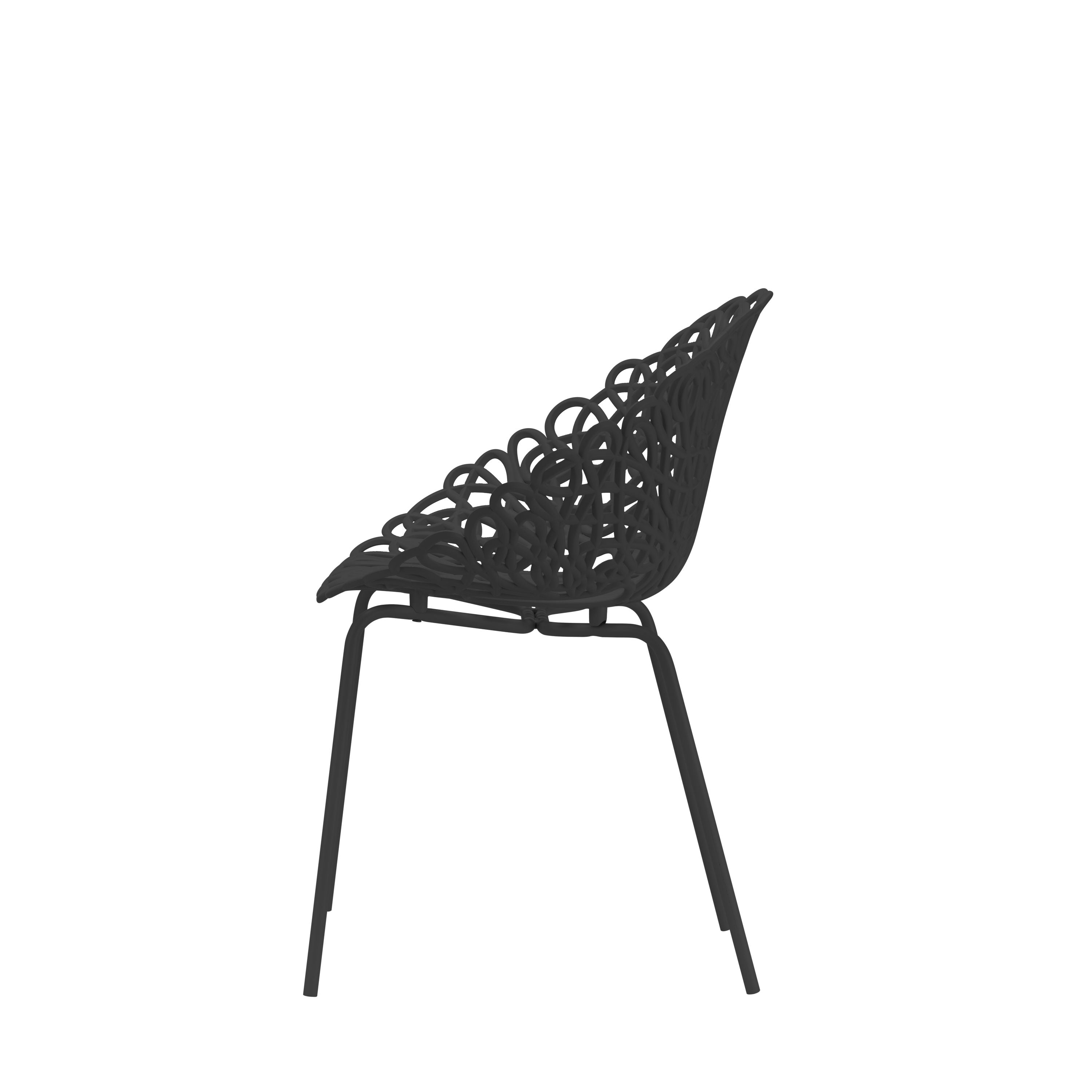 Qeeboo Bacana -stoel binnenset van 2 pc's, zwart