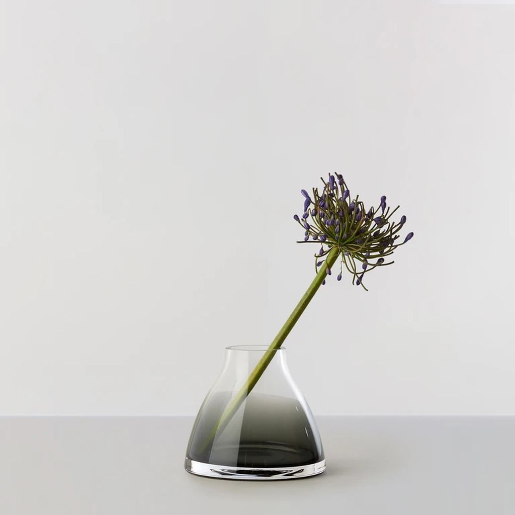 Ro Collection N ° 1 Vase fleurie Øx h 13 x12, gris fumé